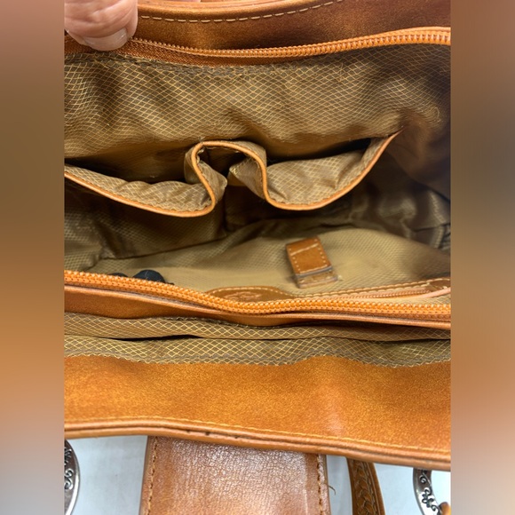 Marc Chantal M C Leather Croc Saddlebag Style Purse - Picture 7 of 15